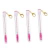 BIUDECO 4pcs Eyelash Brush Keychain for Women Long Tube Lash Combs with Rhinestones Portable Mascara Spoolies Rose Red for Travel Daily Makeup and Eyelash Grooming view 1