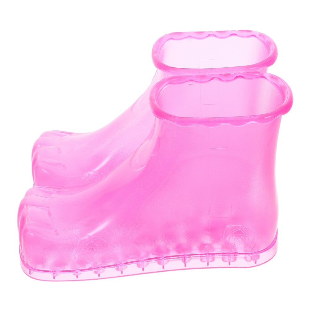 COOLHIYA Creative Foot Bathing Shoes for Heat Resistant PVC Foot Soaking Boots with Capacity Durable High Density Material Warmth for Relaxation and Improved Circulation Rosy Small