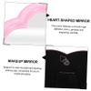 SOLUSTRE Heart Shaped Makeup Mirror Pink Compact Creative Love Heart Mirror for Women Wall Mounted and Desktop Use Home Salon Vanity Decor Gift view 3