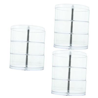 3 pcs rotating storage box makeup organizer 360 makeup organizer rotating vanity organizer rotating storage rack Storage Shelf dressing table plastic to rotate round(As Shownx3pcs,11x11x14cmx3pcs)