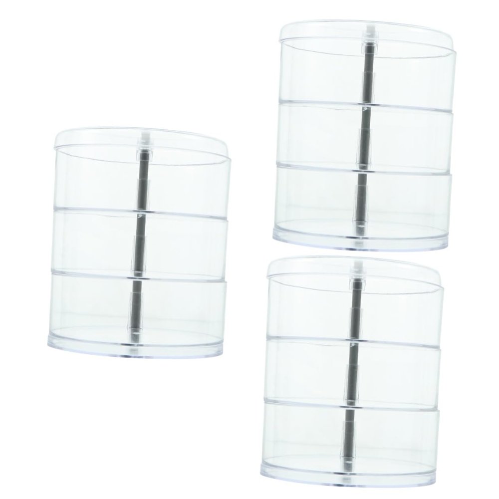 3 pcs rotating storage box makeup organizer 360 makeup organizer rotating vanity organizer rotating storage rack Storage Shelf dressing table plastic to rotate round(As Shownx3pcs,11x11x14cmx3pcs)