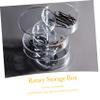 3 pcs rotating storage box makeup organizer 360 makeup organizer rotating vanity organizer rotating storage rack Storage Shelf dressing table plastic to rotate round(As Shownx3pcs,11x11x14cmx3pcs) view 3