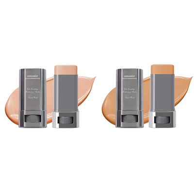 2PCS 3-in-1 Foundation Stick Beauty Balm Serum Boosts Skin Tone, Solid Tinted Moisturizing Serum Contouring Foundation for Women, Natural Finish, Buildable Medium to Full Coverage(02#+04#)
