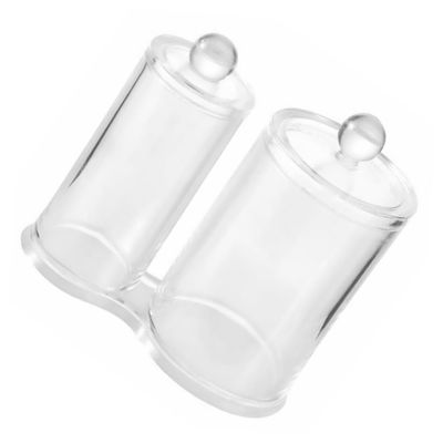 LOEFLIFA Transparent Cosmetic Pad Box Makeup Organizer for Vanity Bathroom Storage Case for Cotton Swabs Powder Cushions Lipstick and Jewelry Easy to Clean Household Makeup Storage