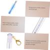 Vaguelly 4pcs Hanging Eyelash Tube with Blue Rhinestone Keychain Reusable Mascara Applicator and Comb for Beginners Makeup Artists Travel and Daily Use view 2