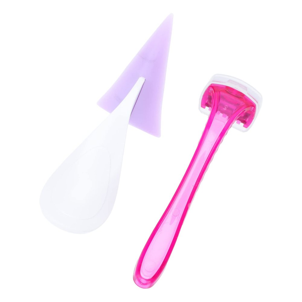MUCKLILY Professional Womens Intimate Hair Shaver Kit Safe Non Slip Razor for Armpits Easy Grip Design Wet Dry Use Included Random Color
