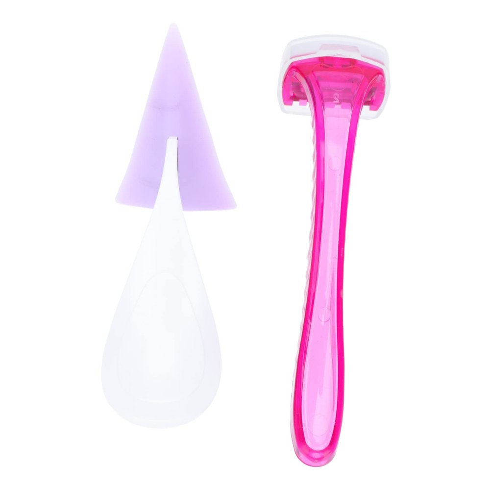 LIFKOME Womens Bikini Hair Shaper Razor with Ergonomic Silicone Mold Safe Body Hair Trimmer for Precise Shaping Comfortable Grip Travel Friendly Random Color