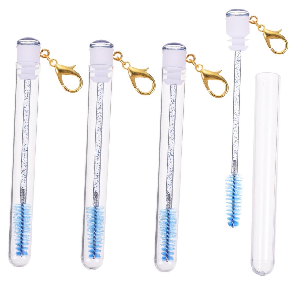 minkissy 4pcs Eyelash Brush Key Chain with Durable Plastic and Artificial Fiber Lightweight Mascara Wands for Women Makeup Portable Travel Friendly Eyelash Comb Brushes with Decorative