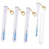 FOMIYES 4pcs Eyelash Brush Tubes with Keychain Durable Mascara Wands Blue Long Eyebrow Brush Wands Portable Eyelash Comb for Precise Makeup Application view 1