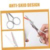 NIYANGLE Stainless Steel Beard Trimming Scissors with Slip Toothed Design for Precise Grooming Durable Silver Facial and Eyebrow Scissors for Mens Mustache and Beard Care view 2