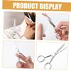 NIYANGLE Stainless Steel Beard Trimming Scissors with Slip Toothed Design for Precise Grooming Durable Silver Facial and Eyebrow Scissors for Mens Mustache and Beard Care view 3