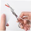 NIYANGLE Stainless Steel Beard Trimming Scissors with Slip Toothed Design for Precise Grooming Durable Silver Facial and Eyebrow Scissors for Mens Mustache and Beard Care view 4