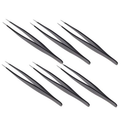 LIFKOME 6pcs Stainless Steel Eyelash Tweezers for Precise False Lash Application Lightweight Durable Makeup Tool for Women Eyelash Supply and Grooming