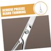 NULYLU Skid Stainless Steel Mustache Scissors for Men Toothed Beard Grooming Trimmer Scissors with Durable Silver Finish for Accurate Facial Hair Cleaning view 2