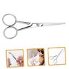 NULYLU Skid Stainless Steel Mustache Scissors for Men Toothed Beard Grooming Trimmer Scissors with Durable Silver Finish for Accurate Facial Hair Cleaning view 3