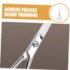 MUCKLILY Stainless Steel Mustache Trimming Scissors with Toothed Blade Ergonomic Slip Design for Precise Beard Grooming Durable Silver Hair Scissors for Mens Facial Hair Maintenance view 4