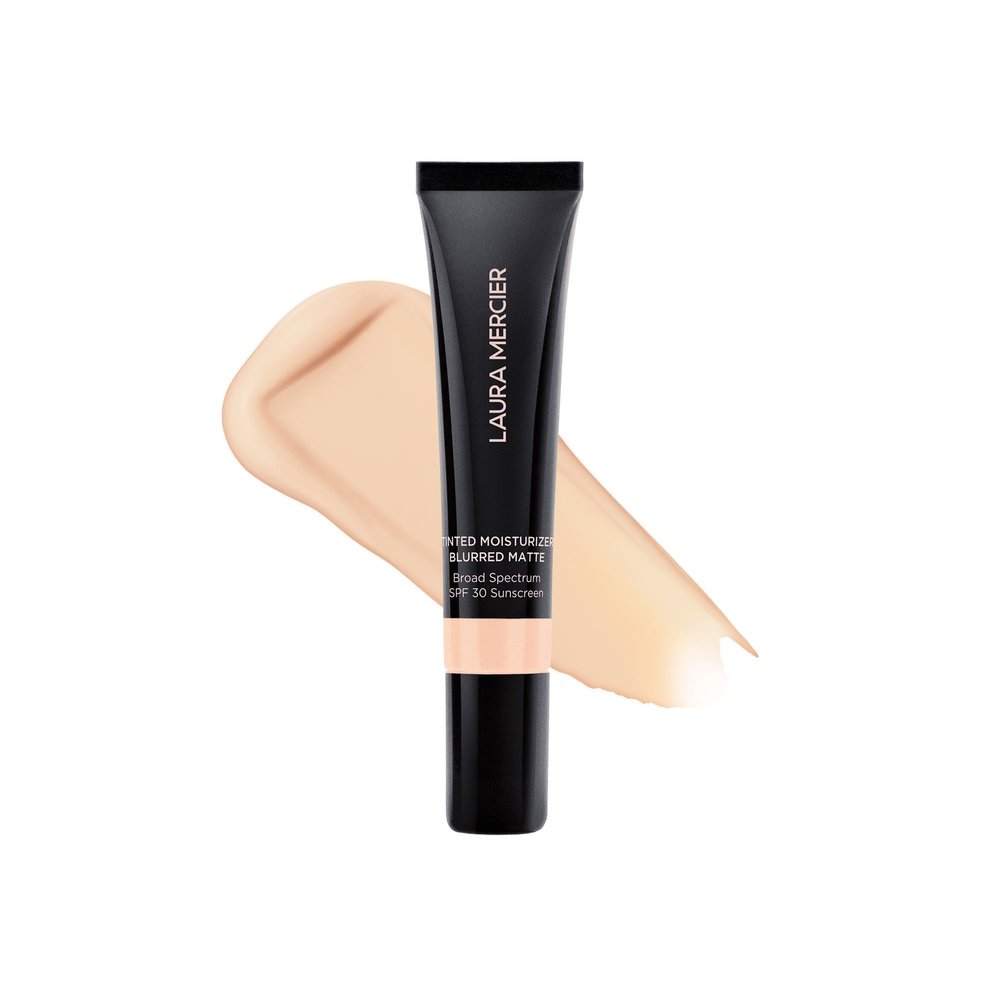 Laura Mercier Tinted Moisturizer Blurred Matte with SPF 30, 24HR+ Shine Control & Longwear, Oil-Free, Sheer to Light, Buildable Coverage, Blurs the Look of Pores, Skin Tint, 0N Silk Mini Size