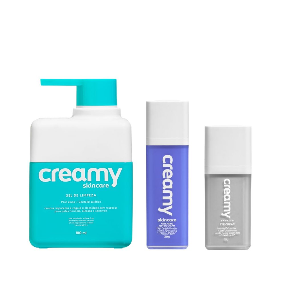 Firm & Smooth Essentials Facial Cleanser, Vitamin C Serum, Peptide Cream & Eye Cream Hydrating Anti-Aging Skincare Kit Creamy Skincare