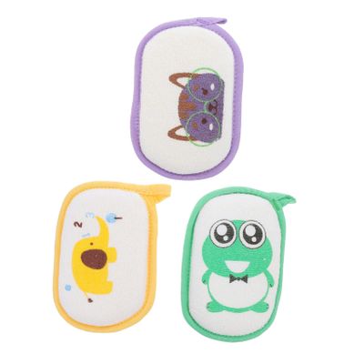 ADOCARN 3Pcs Bath Sponges Soft Cartoon Shower Scrubber for Gentle Exfoliating Bath Brush for Newborns