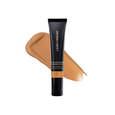 Laura Mercier Tinted Moisturizer Blurred Matte with SPF 30, 24HR+ Shine Control & Longwear, Oil-Free, Sheer to Light, Buildable Coverage, Blurs the Look of Pores, Skin Tint, 4N Teak Mini Size