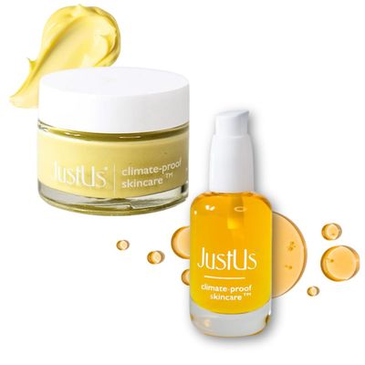 LIFT & BRIGHTEN SET by JustUs Skincare - Advanced Anti-Aging Cream Brightening + Hydrating Skincare Duo for Face  Perfect 2-Step Day + Night Routine  30ml + 50ml