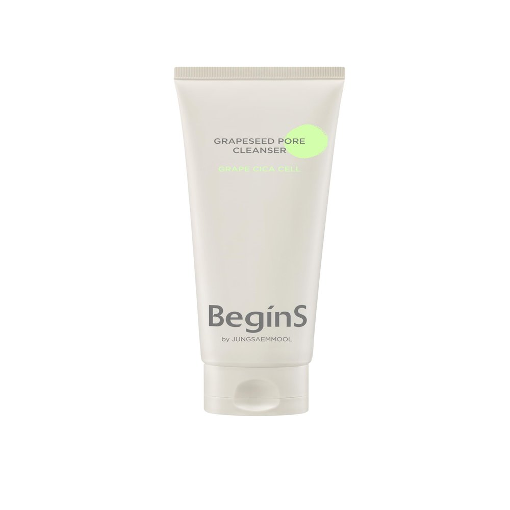 Begins by JUNGSAEMMOOL Grapeseed Pore Cleanser 5.07 Fl Oz, Gentle Daily Exfoliating Face Wash with Grapeseed Powder, Vegan Low-Irritant Formula, Deep Pore Cleanser for Smooth Skin, Korean Skincare