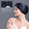 100% Mulberry Silk Bonnet for Sleeping Women, 22 Momme Grade-6A Double Layer Silk Hair Wrap for Hair Care with Elastic Stay On Head view 3