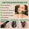 4-in-1 gua sha Tool for face | Jade Facial Massage Tool | Face Lymphatic Drainage Tool | 100% Natural Jade Stone face Sculpting Tool view 2