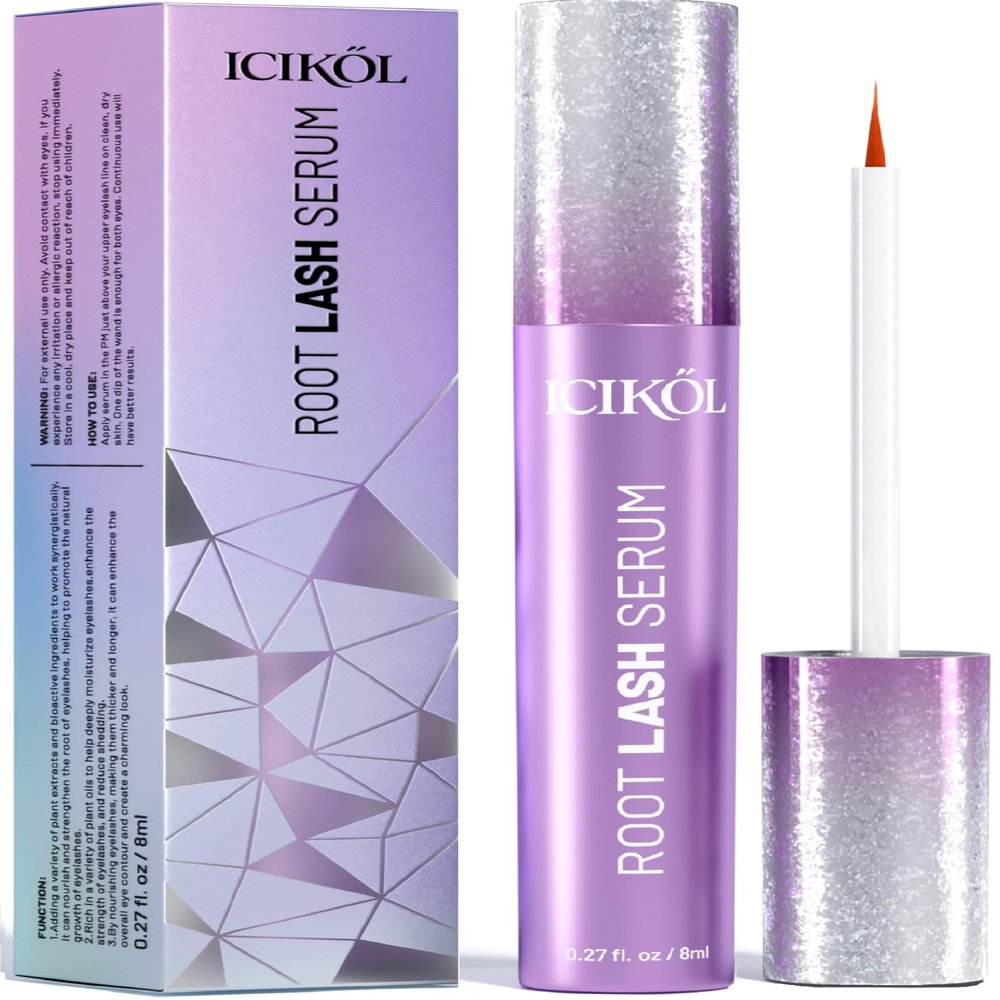 ICIKOL Lash Serum for Eyelash Growth, Premium Lash Enhancing Serum for Women & Men with Advanced Formula Volumizing Longer Fuller and Thicker Looking Lashes, Vegan & Cruelty-Free