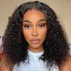 Kinkycurly Wig Human Hair 13x6 Lace Front Wigs Human Hair Afro Kinky Curly Wig 18 inch Pre Plucked 180% Density Black Jerry Curly Afro Kinky-Curly Natural Hairline Full Bouncy Thick Average Size view 1