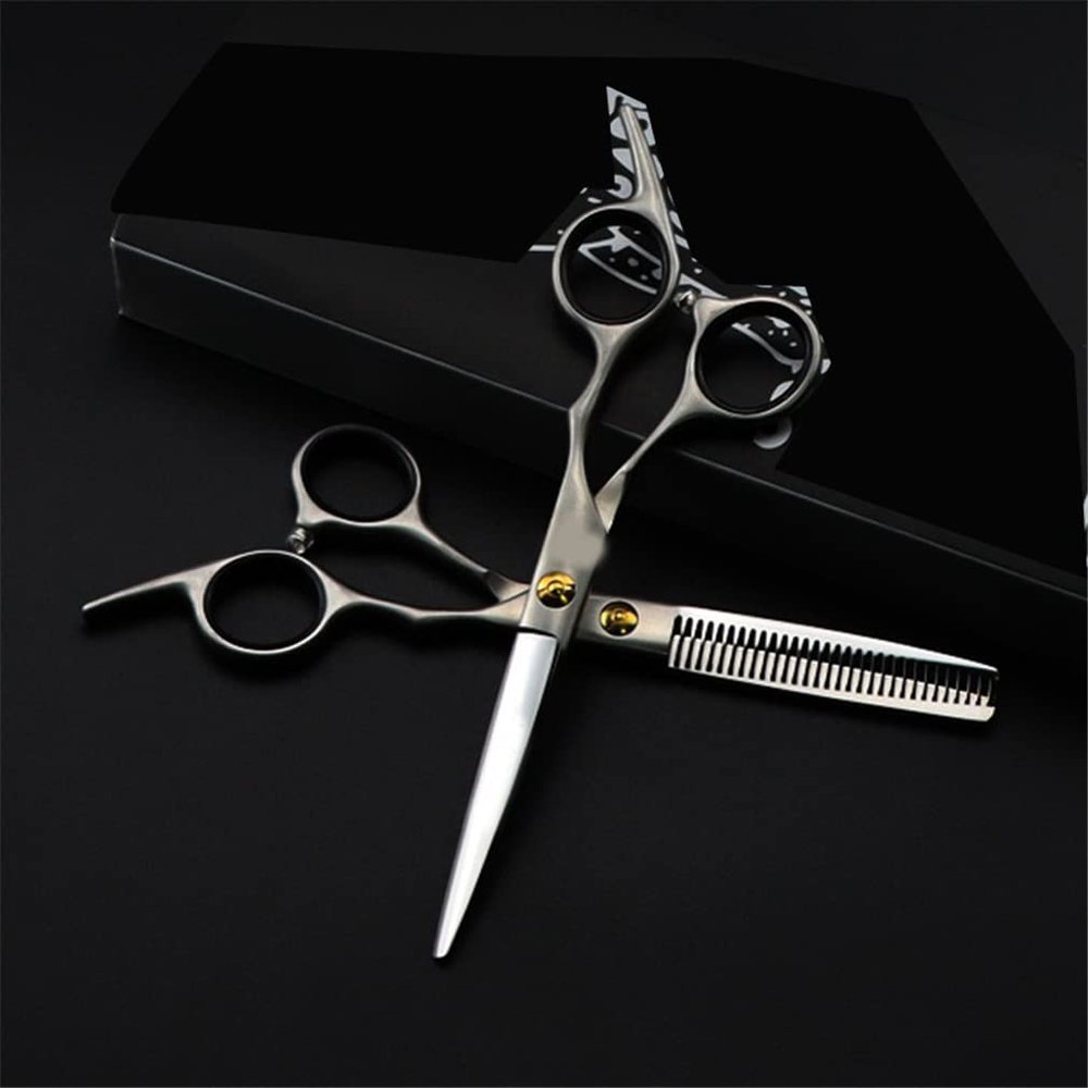 6.0 Inch Silver Salon Barber Hairdressing Scissors, Stainless Steel Barber Hairdressing, for Women, Men And Hairdressers