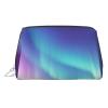 Northern Lights Makeup Bag for Women Cosmetic Bags Leather Travel Makeup Case Organizer Waterproof Make up Pouch Open Flat Toiletry Bag Portable Storage Pouch for Travelling view 1