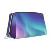 Northern Lights Makeup Bag for Women Cosmetic Bags Leather Travel Makeup Case Organizer Waterproof Make up Pouch Open Flat Toiletry Bag Portable Storage Pouch for Travelling view 2