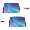 Northern Lights Makeup Bag for Women Cosmetic Bags Leather Travel Makeup Case Organizer Waterproof Make up Pouch Open Flat Toiletry Bag Portable Storage Pouch for Travelling view 3