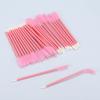 100 Pcs Disposable Mascara Wands Dual Ended Eyelash Brush Lip Brush, Lipstick Applicator Eyebrow Spoolies for Eyelash Extensions, Portable Makeup Brush for Eyebrow, Lip - Pink view 3