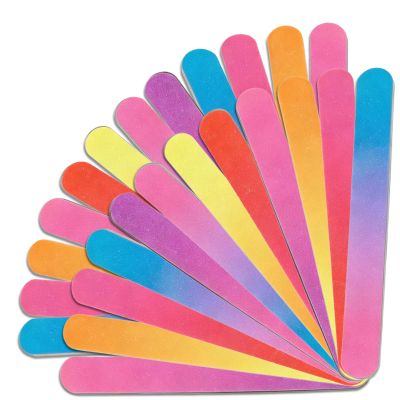 24 Nail Files, Colored Emory Plate Nail Files Double Sided 180 Grains Professional Manicure Emory Plate Buffer Pedicure Tools Nail Shaping Polishing Files (Gradient Color, Count, 24, 100/180 Grit)