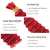 30 30 30 Inch Red Human Braiding Hair for Boho Braids 150g Curly Boho Hair for Braiding Knotless Red Deep Wave Bulk Bohemian 3 Bundles/Pack view 3