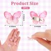 Amariver Mini Butterfly Hair Clips Glitter 90s Accessories for Women 20Pcs Small Hair Clips Pink Accessories for Girls view 2