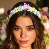 Kilshye Light Up Fairy Tiaras and Crowns Glow Pearl Wedding Headband Prom Hair Accessories for Women (Gold) view 1