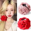 Rose Flower Clips for Women, 2 Pack Large Rose Hair Claw Clips, Floral Hair Clips for Women Girls Thick Hair, Non Slip Strong Hold, 2 Colors view 1