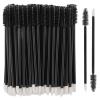 100 Pcs Disposable Mascara Wands Dual Ended Eyelash Brush Lip Brush, Lipstick Applicator Eyebrow Spoolies for Eyelash Extensions, Portable Makeup Brush for Eyebrow, Lip - Black view 1