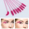 100 Pcs Disposable Mascara Wands Dual Ended Eyelash Brush Lip Brush, Lipstick Applicator Eyebrow Spoolies Brush for Eyelash Extensions - Hotpink view 4
