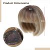 Clip-in Short Hairpiece for Women with Thinning Hair, 10-Inch Synthetic Gold Brown Bangs view 2