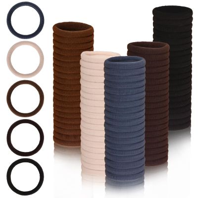 100 Pcs Neutral Hair Ties, Non-Slip Elastics for Thick & Thin Hair Women and Girls, No Damage, No Slip Soft Ponytail Holders