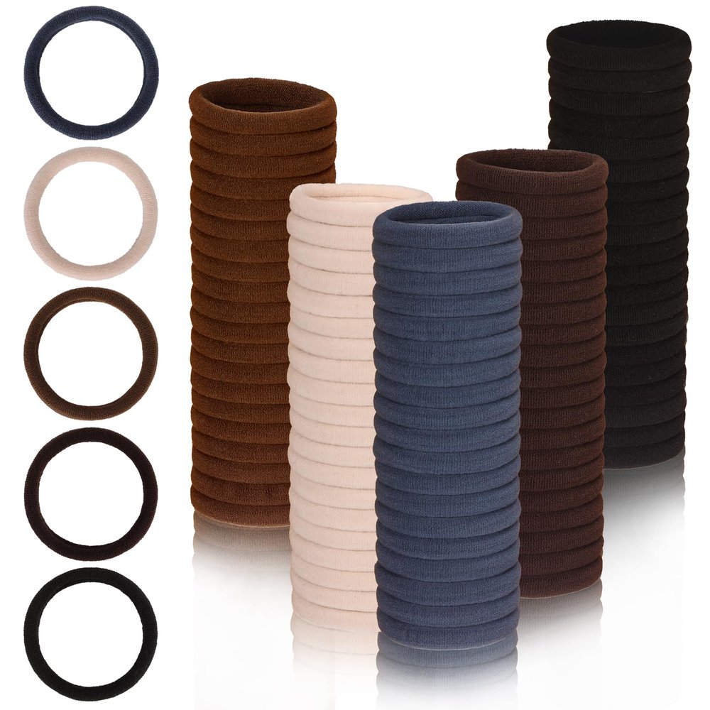 100 Pcs Neutral Hair Ties, Non-Slip Elastics for Thick & Thin Hair Women and Girls, No Damage, No Slip Soft Ponytail Holders