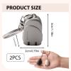 2 Pcs Folding Fingernail Clipper Keychain Set, Compact Travel Nail Clippers, Portable Toenail Scissors Tool for Women Men on The Go Fingernail Clipper Keychain, BlackSilver view 2