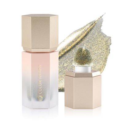 Color Nymph Gel Liquid Highlighter For Face Eye Body, Chameleon Makeup Glitter Highlighter Shimmer Highlighters Makeup With Sponge Tip For Girls Glow Make up - 04# Gold