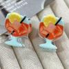 2PCS Mini Cocktails Hair Clips,Cocktails Hair Claw Clips,Acetate Hair Clip for Girls,Small Hair Barrettes Clip for Women (s2) view 3