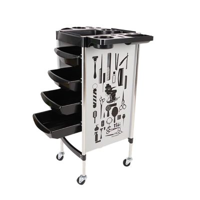 Barber Cart Hairdressing Handcart, Mobile Perm Dyeing Salon Cart, Hair Salon Storage Rack for Hairdressing Tools(White)