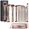 MAGEFY Makeup Brushes 12Pcs with Bag, Double-End Multi-functional for Foundation Powder Blush Eyeliner Eyeshadows brushes with Gift Box,Champagne view 1
